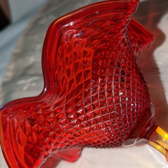 Vintage Jeannette Amberina compote dish. - Picture 6 of 7